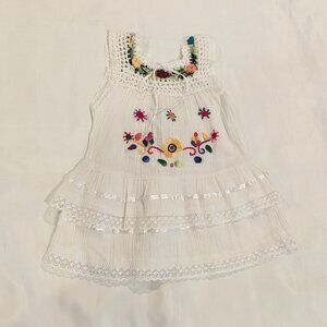 NWOT Handmade Embroidered Crochet Lace Sundress Romanian Traditional Folk Design